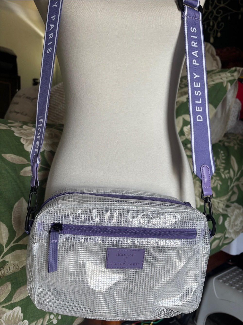Delsey Paris Lavender Clear Crossbody Bag